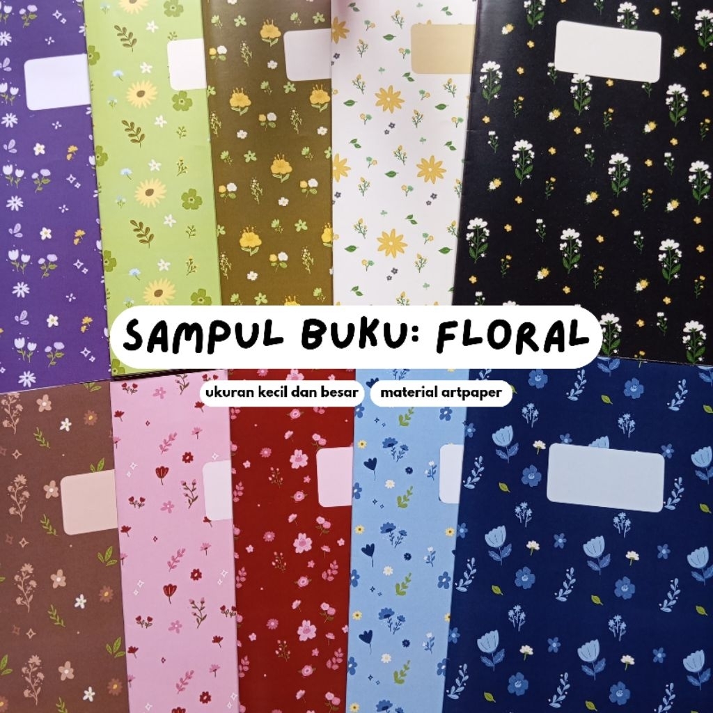 

(Min. 5 pcs Bisa Mix) Sampul Buku Tulis Sekolah Floral Bunga Ukuran Sidu Bigboss