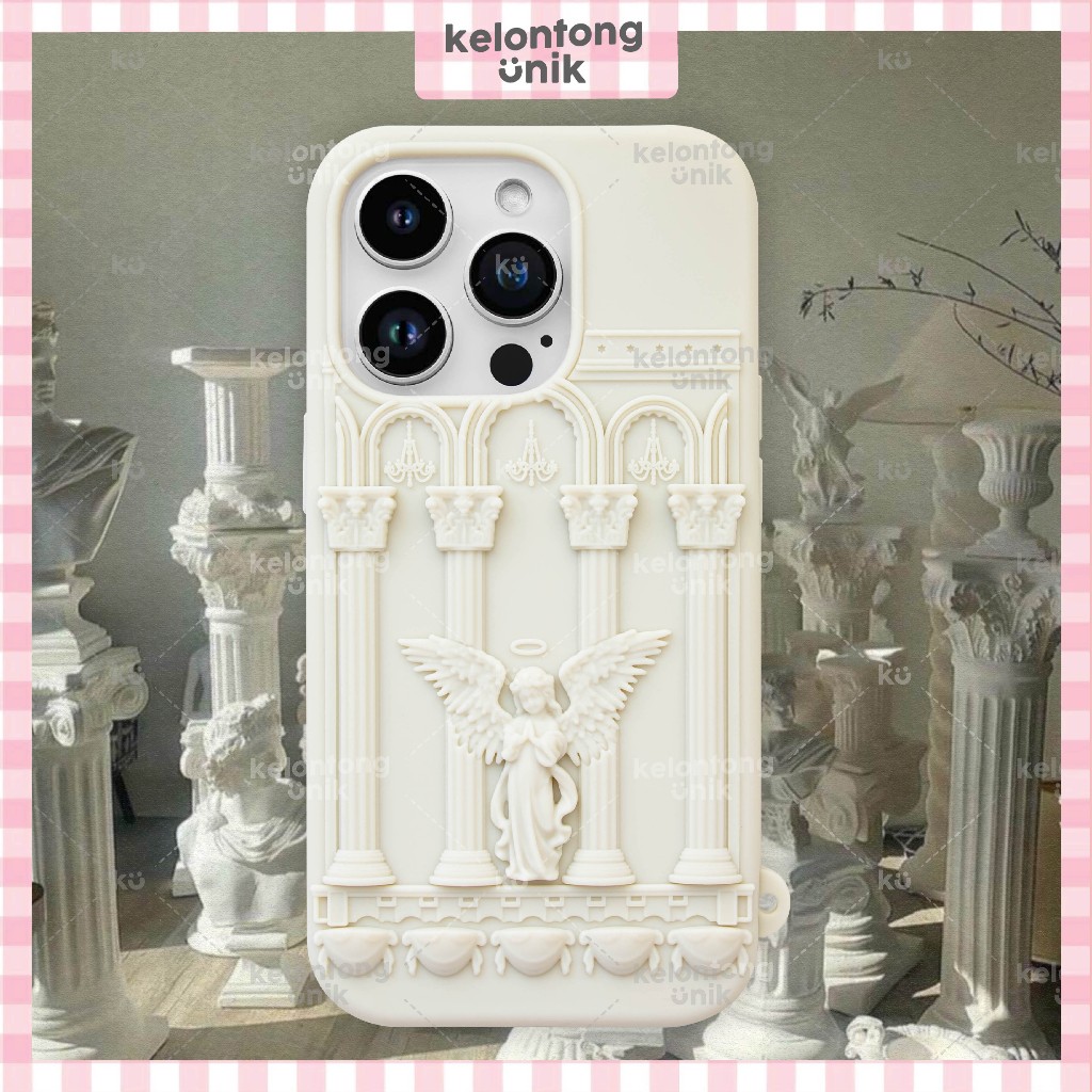 KELONTONG UNIK | ELYSIA Angel Classic 3D Art Statue Silicone Case Retro Girl Anti-drop Shockproof - 