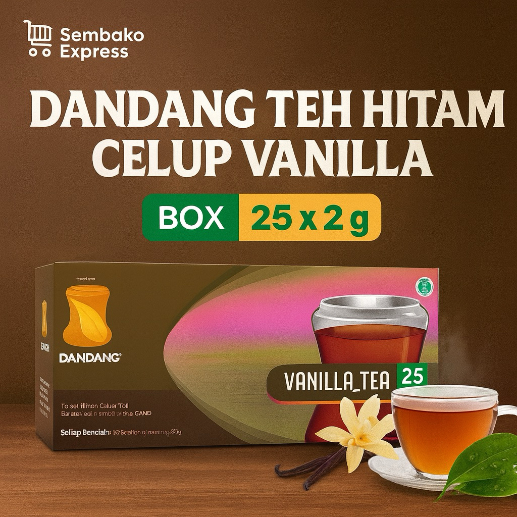 

Dandang Teh Hitam Celup Vanilla Box 25 x 2g