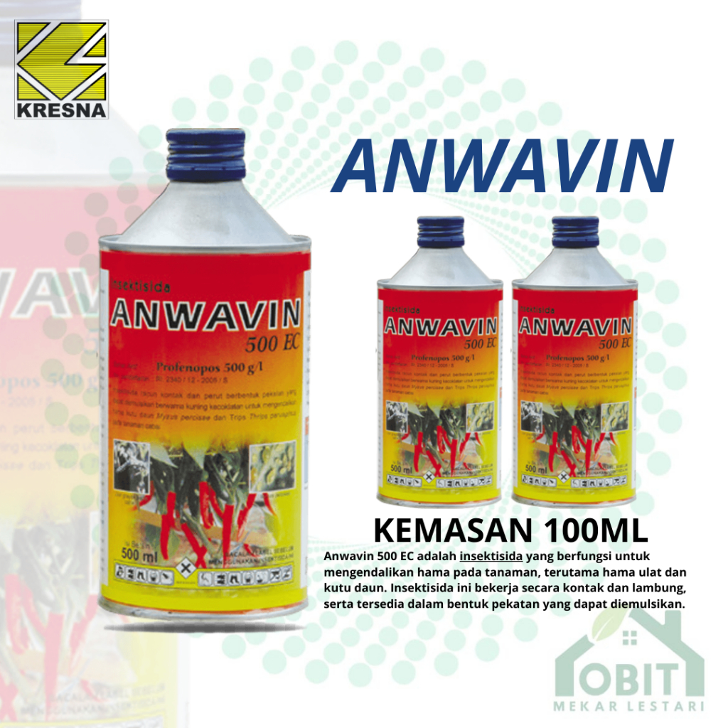 INSEKTISIDA ANWAVIN / ANWAFIN 500EC 100ML - Pembasmi Hama Kutu - Sari Kresna Kimia