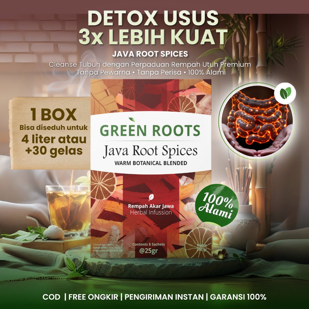 

GREENROOTS TEH REMPAH UTUH JAHE CENGKEH KAYU MANIS 200gr Detox Alami & Imun Booster Air Herbal