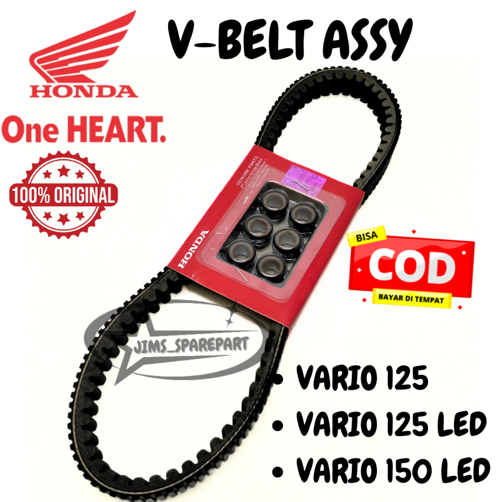 V-BELT ASSY PLUS ROLLER HONDA K35 VARIO 125 150 LED KUALITAS ASLI AHM ORI HGP KARET V-BELT ROLER SET