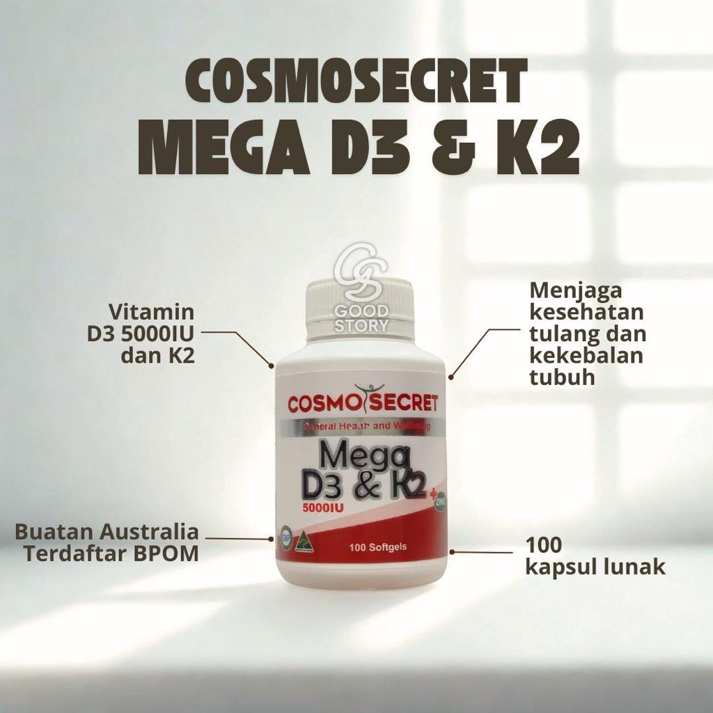 VIT MEGA D3 5000IU K2 COSMOSECRET 100 SOFTGEL