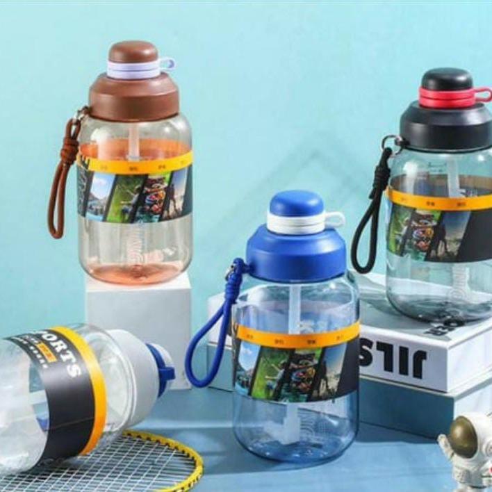 (BISA COD )Botol Minum Anak sport kapasitas 1500ml & 2000ml - Hitam