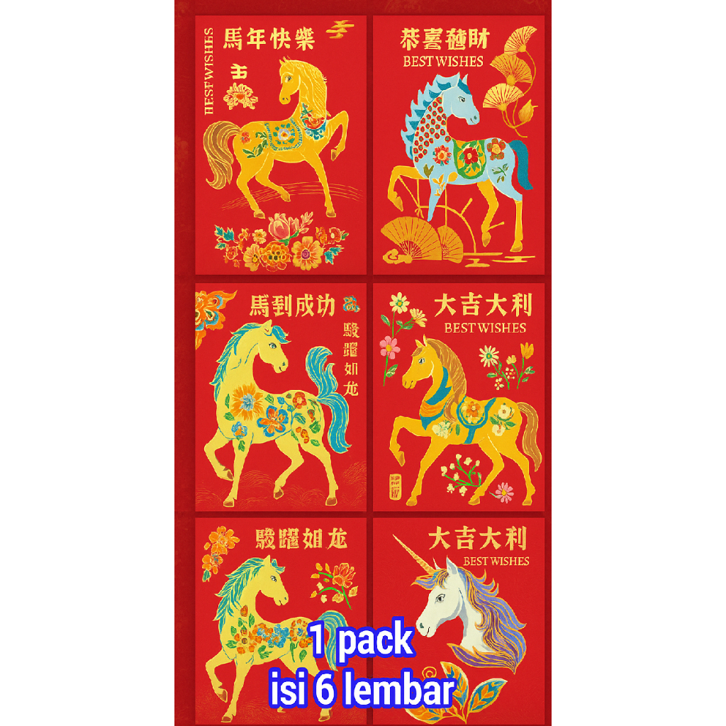 

ANGPAO IMLEK SHIO KUDA 2026 - AMPLOP FUNGPAO