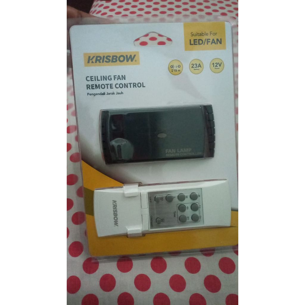 Krisbow Remote Control Kipas Angin Plafon - Hitam/putih