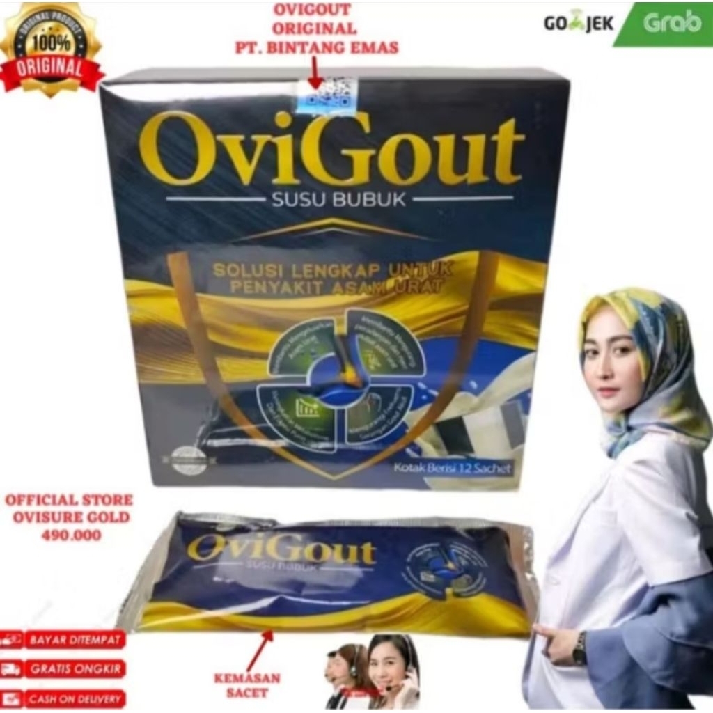 

2 BOX OVIGOUT MILK SUSU ASLI ORIGINAL OBAT ASAM URAT NYERI SENDI KOLESTROL