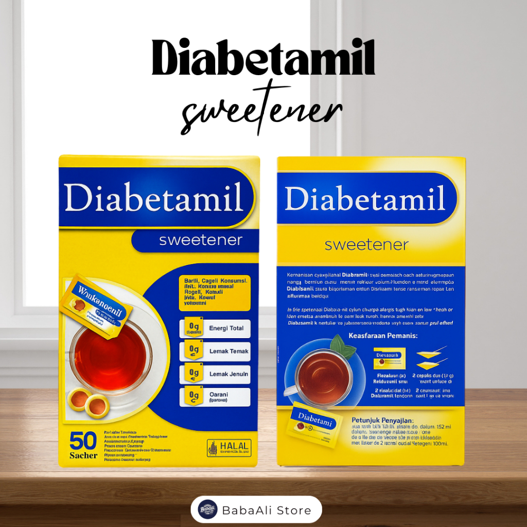 

BabaAli - Diabetamil Sweetener 50 Sachet @1gr – Aman untuk Diabetes