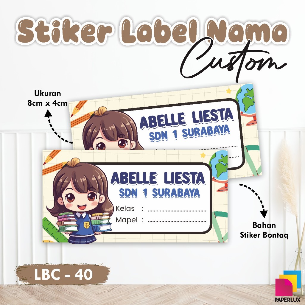 

STIKER LABEL BUKU CUSTOM NAMA - STIKER NAMA BUKU PELAJARAN MURAH - LABEL BUKU ANTI AIR FULL COLOUR