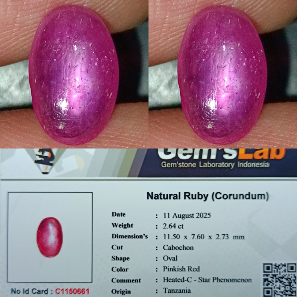 NATURAL RUBY CORUNDUM MEMO GLI LAB TANZANIA