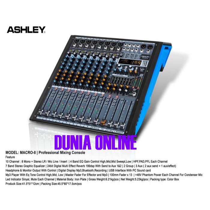 Mixer ASHLEY MACRO 8 / MACRO8 8 CHANNEL ORIGINAL