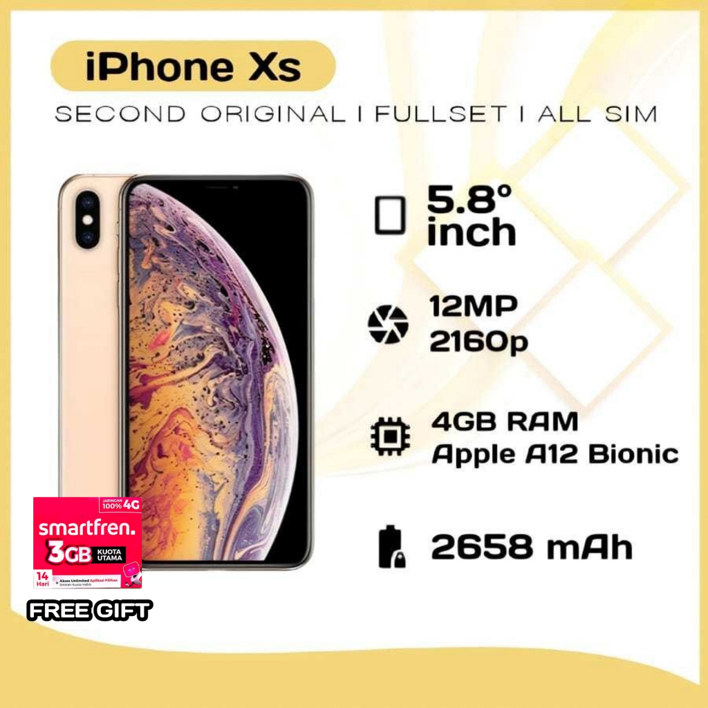 IPHONE XS 64GB & 256GB SECOND ORIGINAL 100%  FULSET