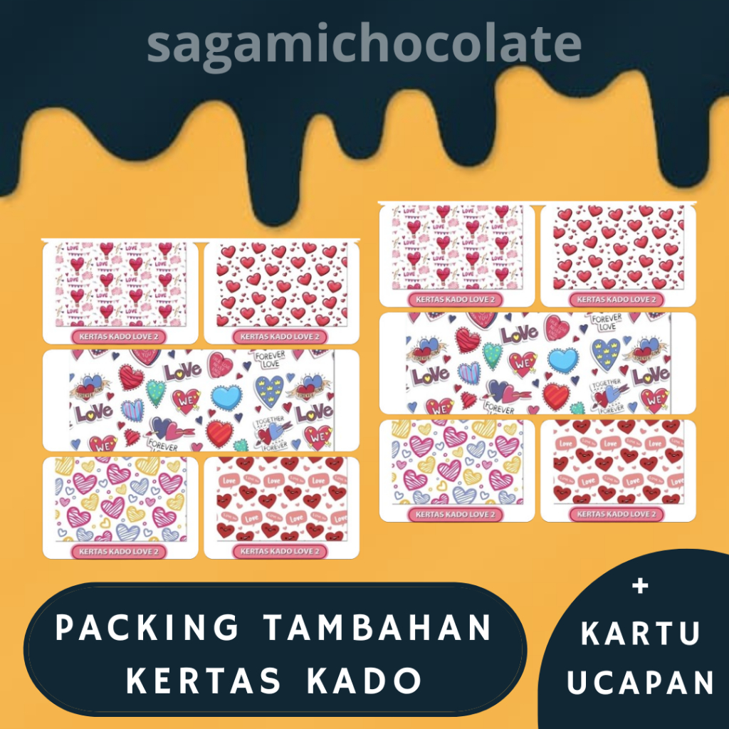 

packing tambahan kertas kado + kartu ucapan untuk bungkus kado ulang taun / hadiah / hampers