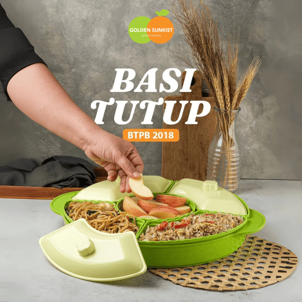 Mulya Jaya Basi Prasmanan Set Golden Sunkist BTPB 2018 Basi Tutup Plastik Bulat #MJ