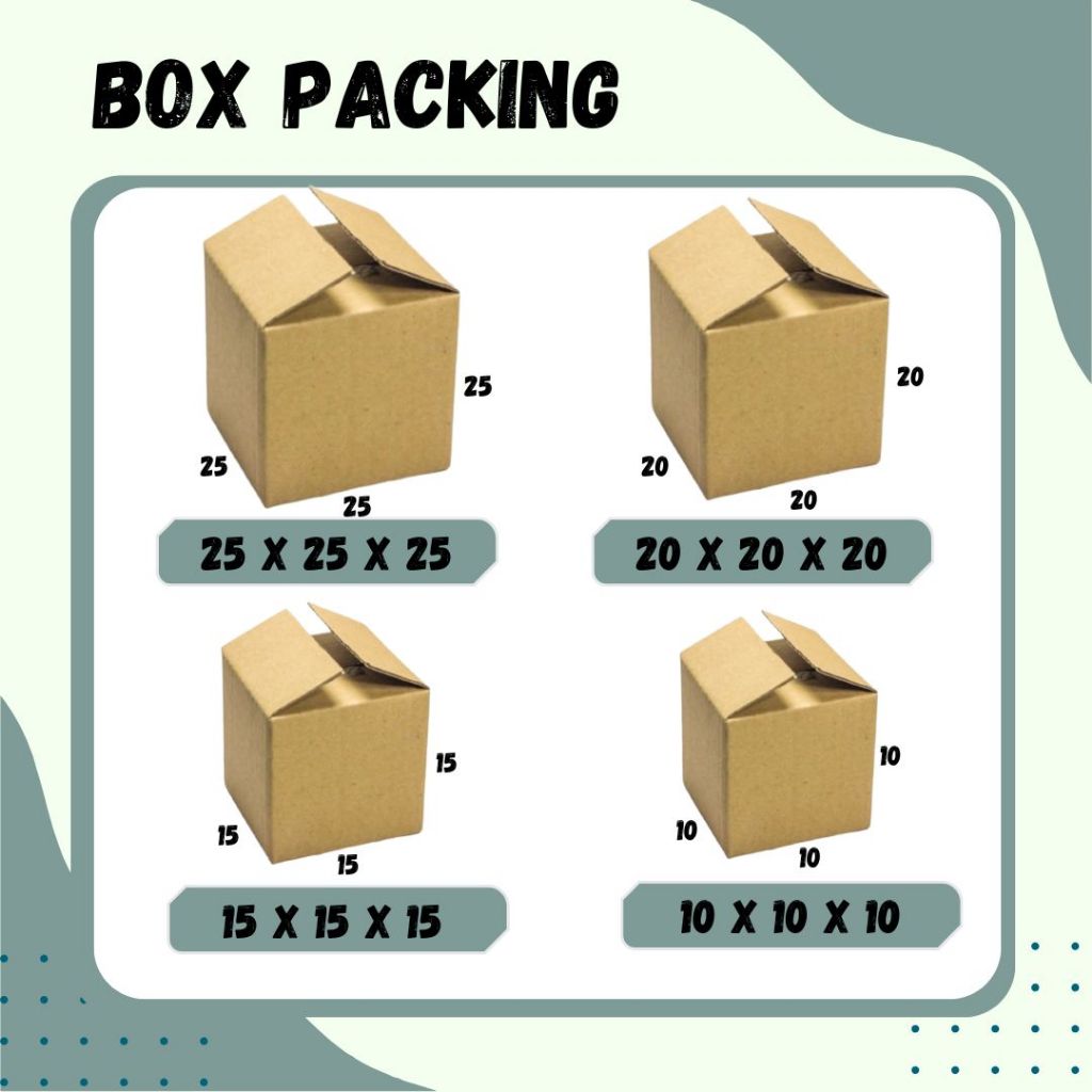 

Box 25x25x25/20x20x20/15x15x15/10x10x10 Kardus A1 Packing Karton Dus Kotak Kemasan Obat Mainan Jamu