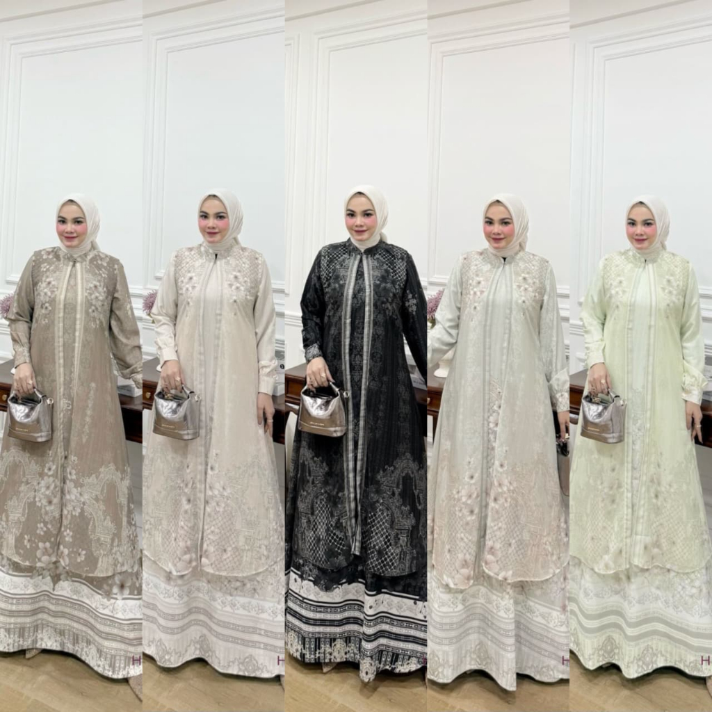 LuxuryFashion READY GAMIS DRESS WANITA SESHA NEW 2IN1 BY HMF LUXURY BEST SELLER