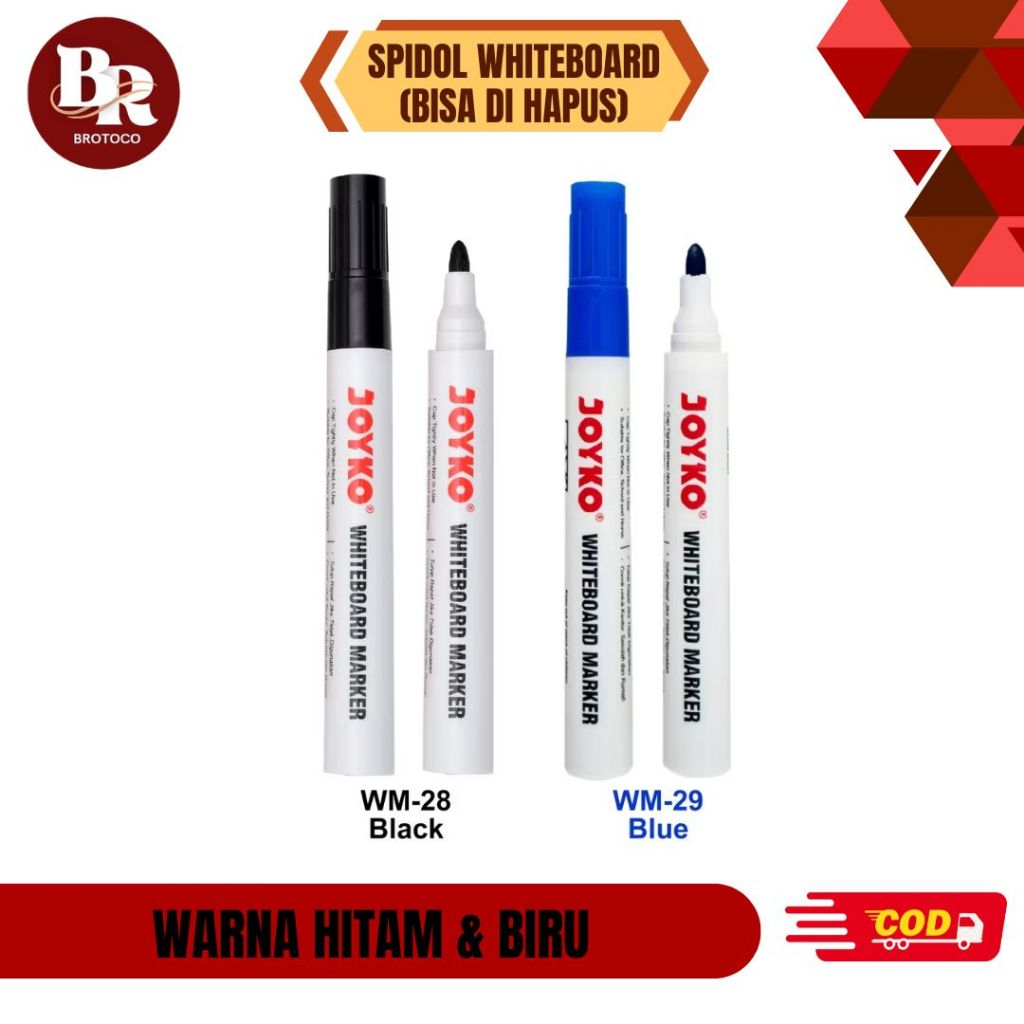

[BROTOCO] Spidol Joyko white Board Marker - Round Tip Original
