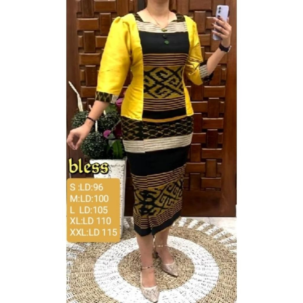 SETELAN ROK TENUN COMBINASI BAJU PESTA SETELAN GEREJA