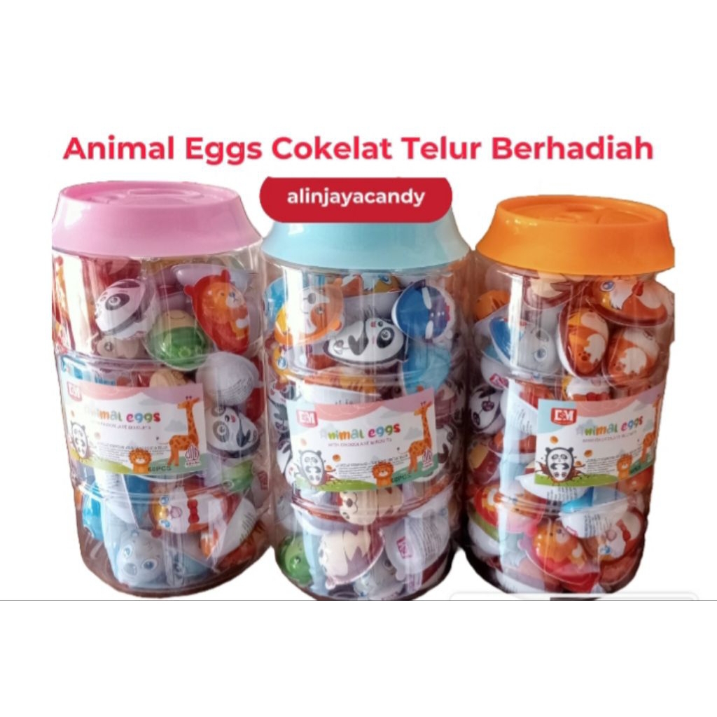 

Animal Eggs Cokelat Telur Berhadiah isi 60 pcs/toples