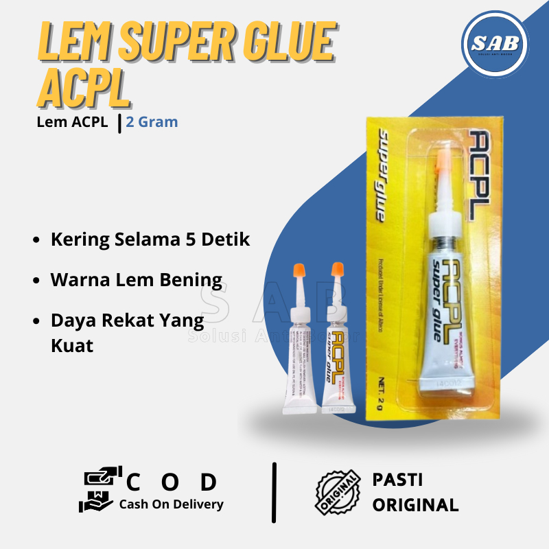 

Lem alteco ACPL super glue instan cair 2 gram ori per biji Kuat Cepat Kering 5 Detik lem G korea