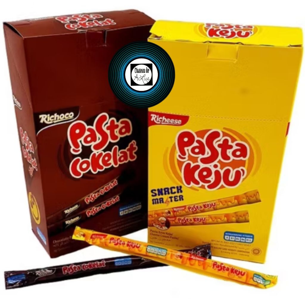 

Nabati Pasta Keju Cokelat 1 Box Isi 30pcs @6g Richeese Richoco Chocolate Flavoured Cream Paste
