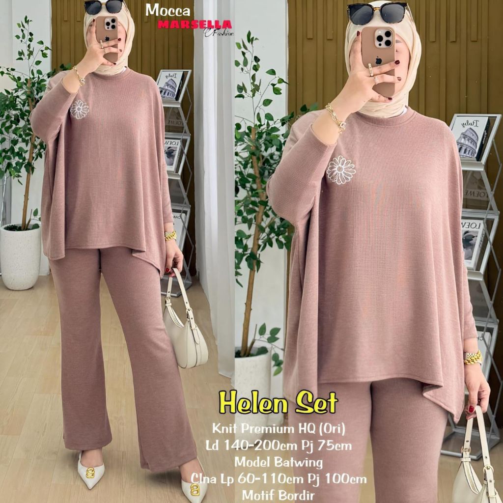 SETELAN JUMBO LD 140CM - LD 200CM • HELEN SET BY MARSELLA • SETELAN WANITA FOLCA SET BY WW // SETELA