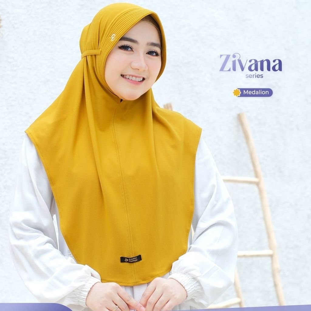 Bergo ZIVANA ORI  by DAFFI Hijab // Hijab Bergo Instan - Cutting Oval - Detail Tali Aktif