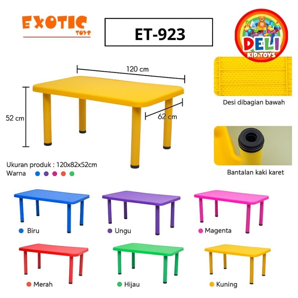 EXOTIC ET-923 MEJA BELAJAR PERSEGI PANJANG