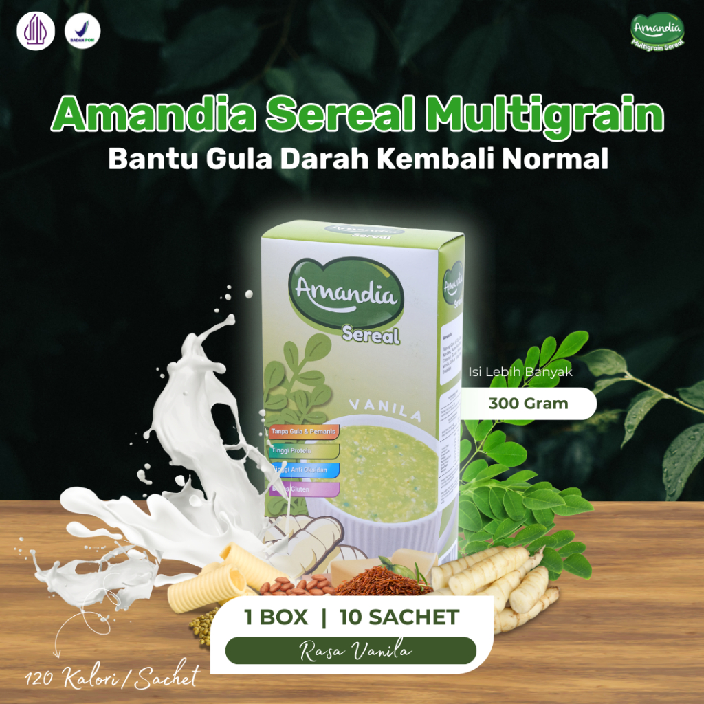 

Amandia Sereal Multigrain Untuk Bantu Turunkan Gula Darah & Bantu Kadar Gula Darah Di Angka Normal