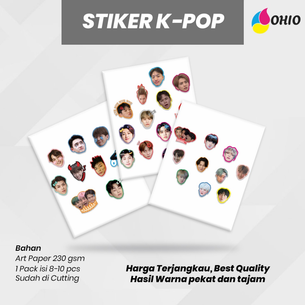 

Ohio * Sticker Foto Kpop I Sticker Foto Wajah Kpop Exo Seventeen BTS I Sticker Wajah foto Cutting kpop