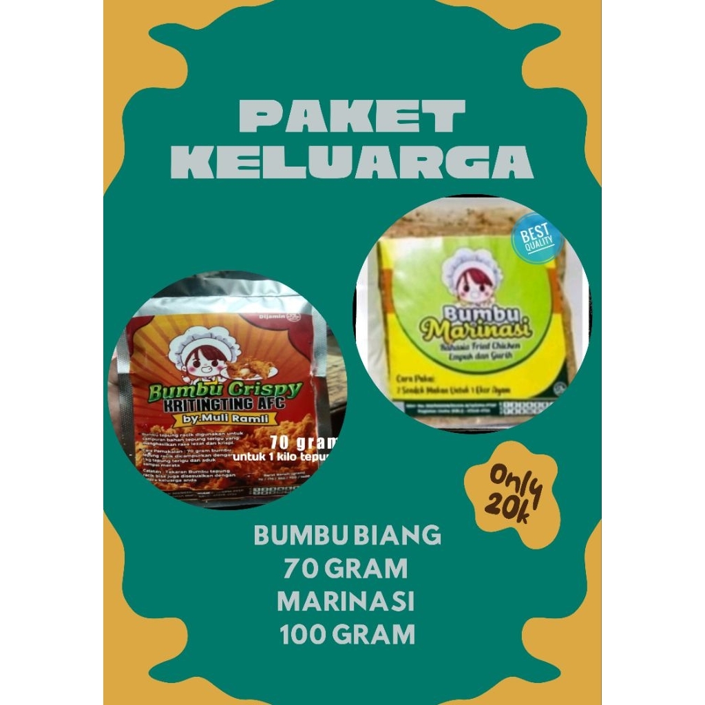 

Paket Bumbu Ayam Crispy & Marinasi original 70gr + 100gr | Bumbu Fried Chicken Rasa Enak Renyah Gurih