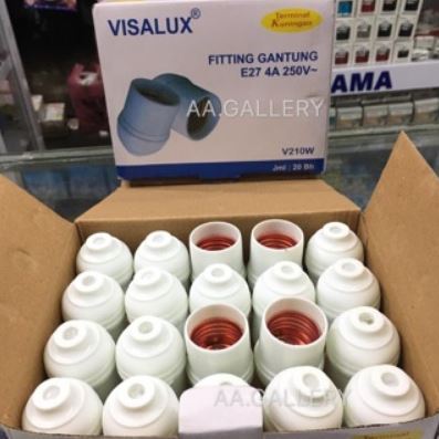 Fiting Visalux Bola Lampu Gantung E27 Putih / Fitting Visalux 210/ Fitting Visalux 218