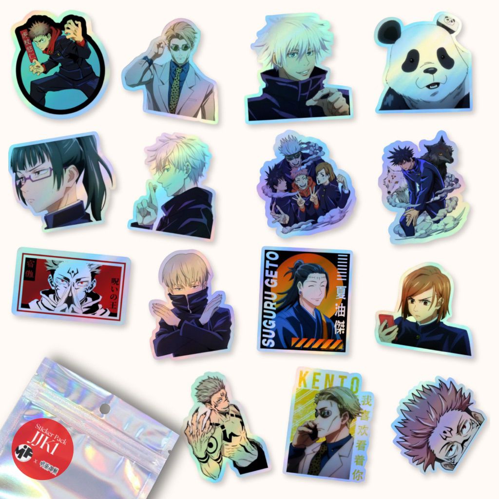 

[1 Pack] Sticker Hologram Ocean Jujursu Kaisen Laminasi , Stiker Hologram Anime Jujutsu Kaisen Aesthetic Isi Banyak Dekorasi Laptop Tumblr Gitar