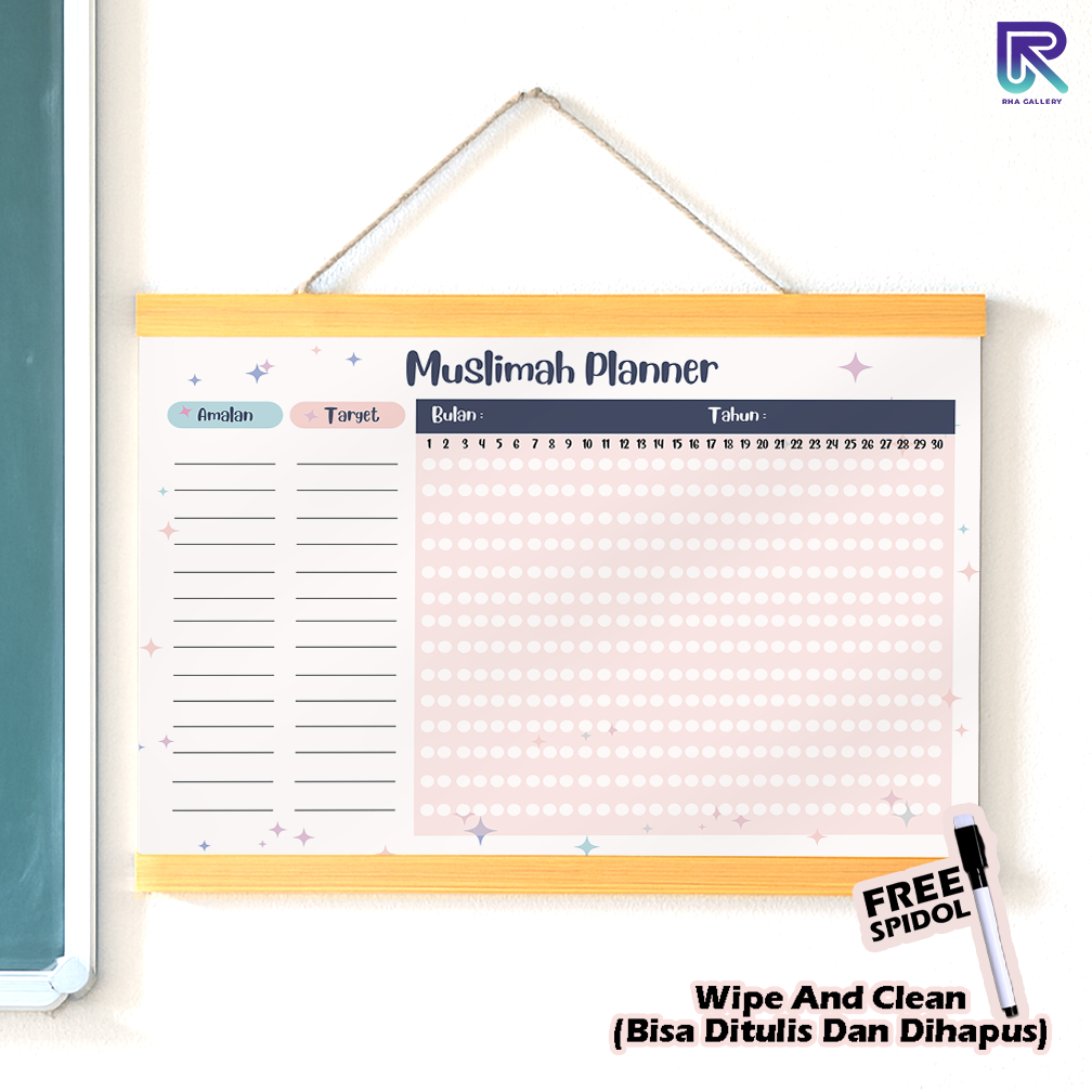 

RHA GALLERY Planner Muslimah Planner Jadwal Bulanan Tugas List Wipe And Clean Jadwal Tulis