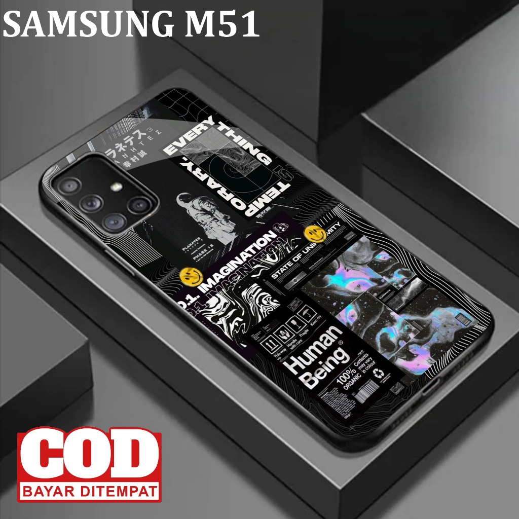 Case Samsung M51 Casing Motif ( AESTHETIC BLACK ) Kesing Hardcase Softcase Glossy Casing Samsung M51