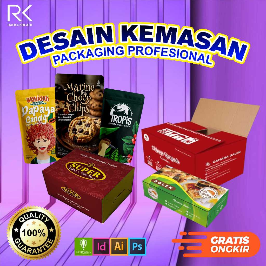 Jasa Desain Kemasan Packaging Profesional | Box, Pouch, Label, Botol, Dus