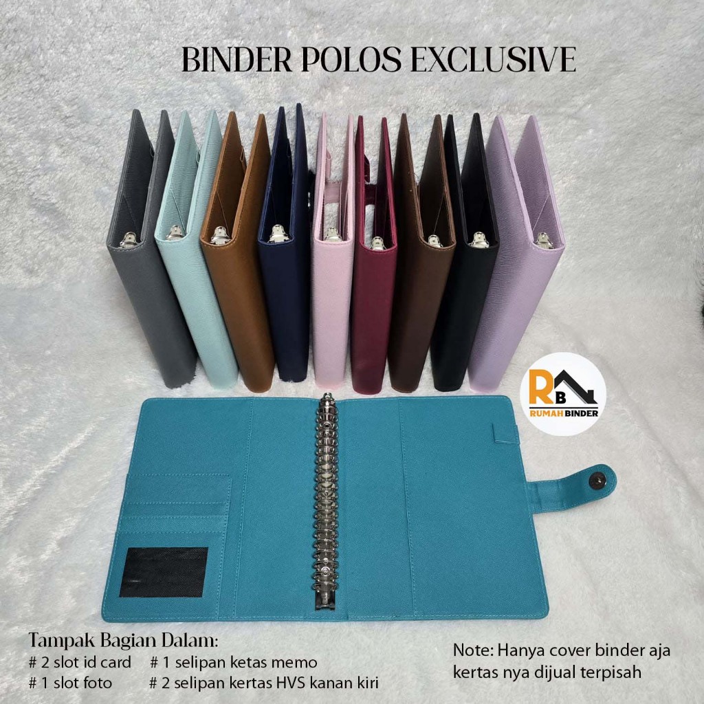 

Binder Polos Warna Exclusive Terlaris, tersedia ukuran A6/6Holes, A5/20 hole & B5/26 Holes