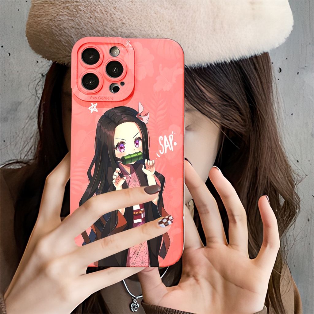 Nezuko Demon Slayer Casing HP Motif Anime Untuk SAMSUNG REALME INFINIX IPHONE VIVO OPPO REDMI Anime 