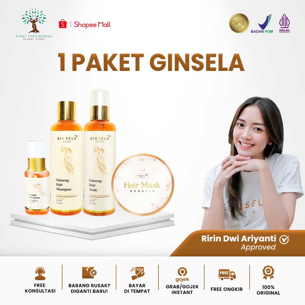 Ginsela - 1pc Hair Tonic Ginsela | Atasi Rambut Kering Hair Tonic Atasi Rambut Botak Dna Rontok