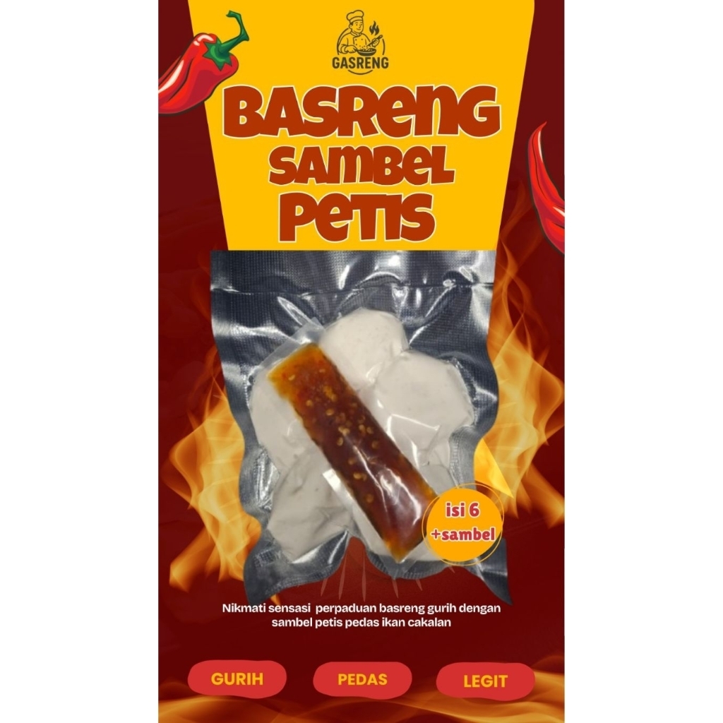 

GASRENG -Basreng mentah isi 6 + gratis 2 pcs sambel petis