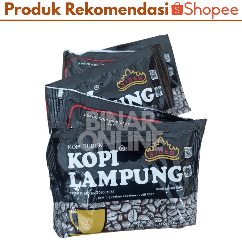

Kopi Lampung Cap Siger Kopi Bubuk Asli Robusta Kemasan 250 gram Kopi Bubuk Original