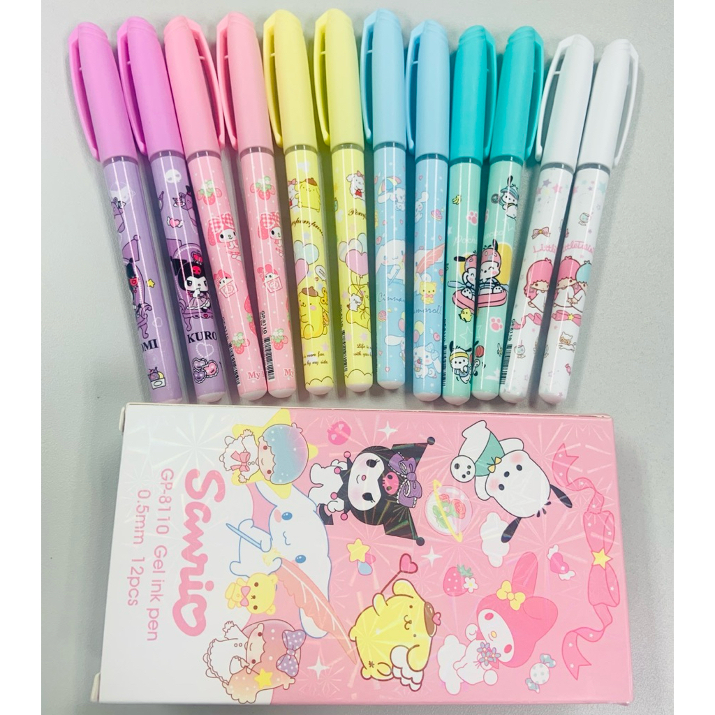 

Pulpen Bolpen Pen Gel Sanrio 0.5 mm Tinta Hitam Isi 12 pcs