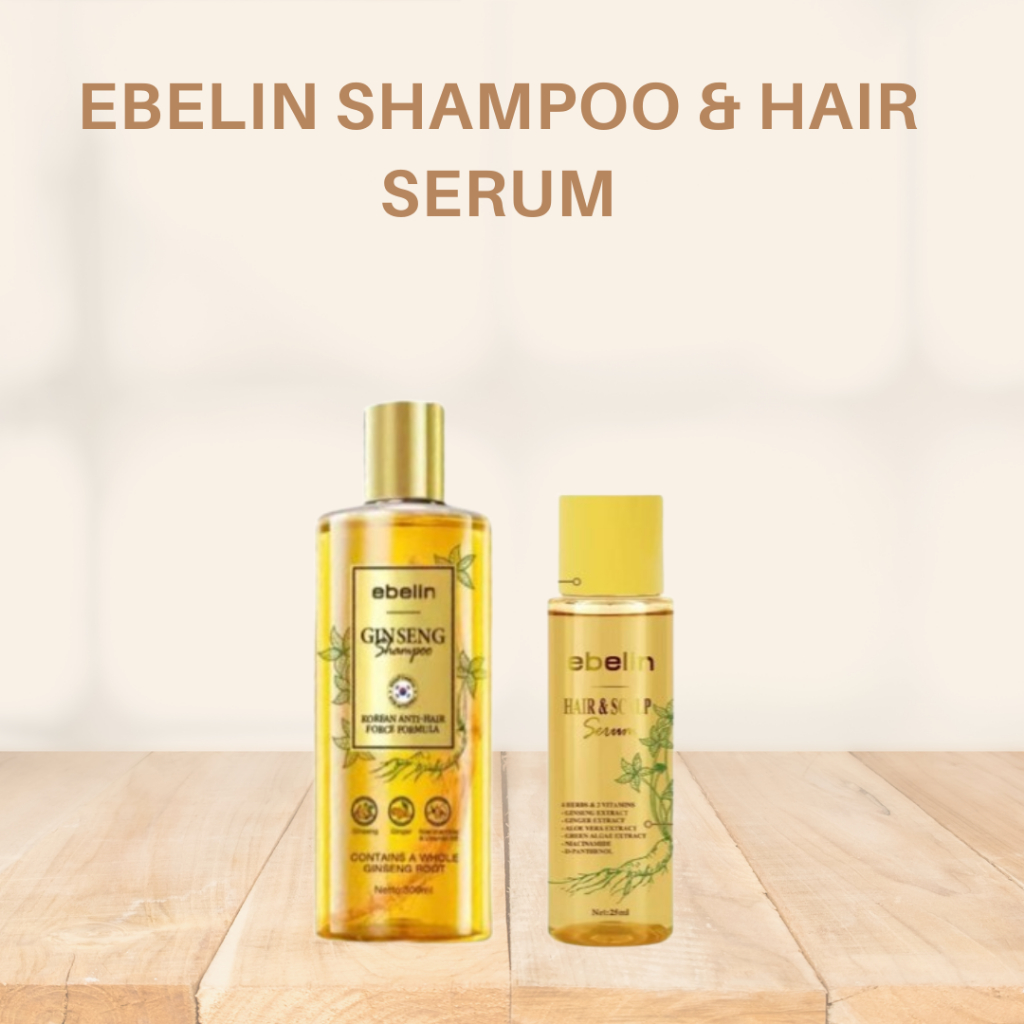 Shampo Ginseng + Hair Serum Ebelin – Anti Hair Fall & Treatment Rambut Rontok