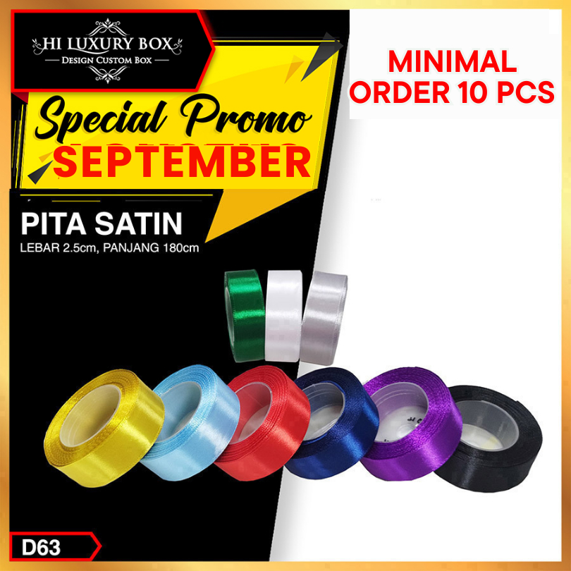 

Pita Satin Ribbon Kado 1 Inch (2.5 cm) / Panjang 18 Meter|D63