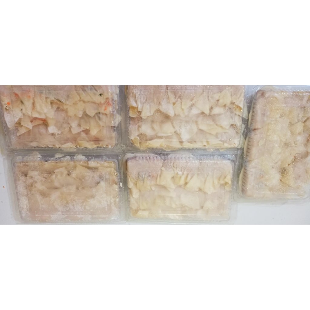 Pangsit goreng/kukus ayam udang sayur Frozen isi 12+ saus