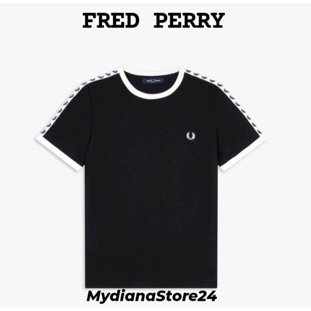 FRED PERRY - FRED PERRY TAPED RINGER T-SHIRT - BLACK