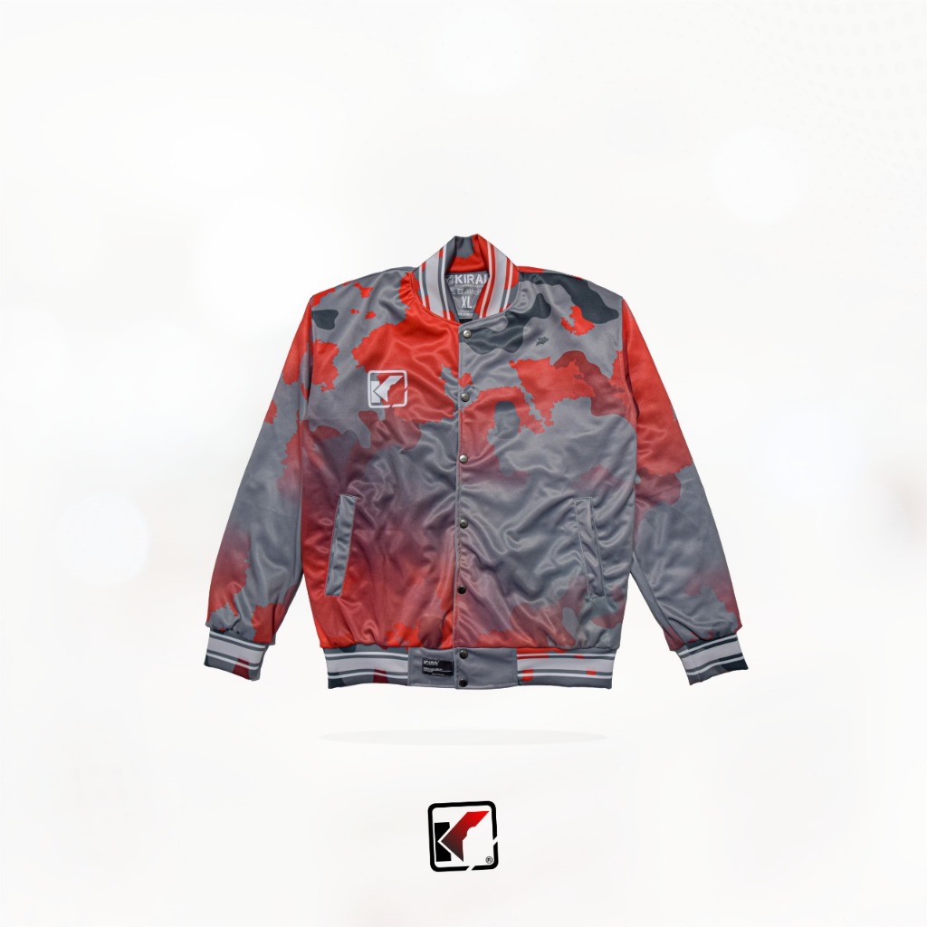 JAKET BASEBALL VARSITY - DIVERSITY JACKET KIRAL - NAGENDRA RED GREY