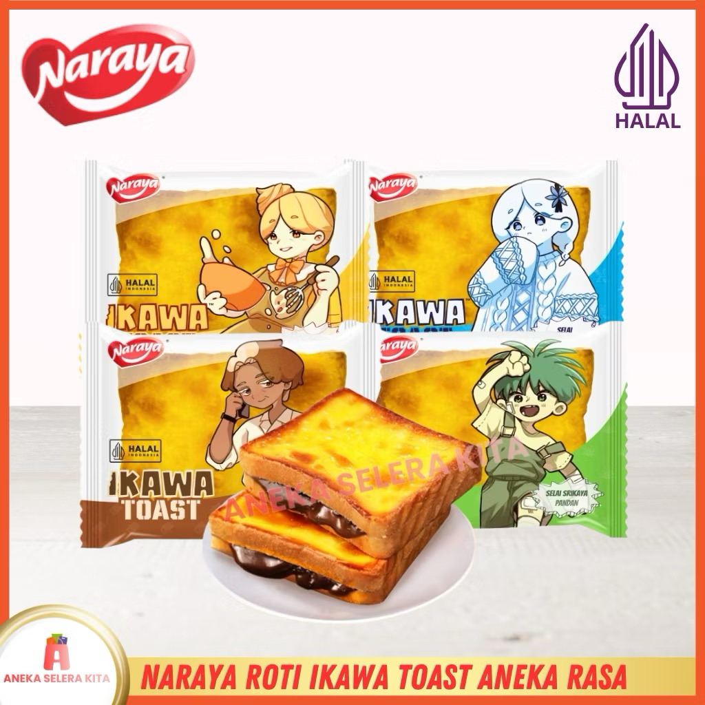 

Naraya Ikawa Toast / Roti Panggang Ikawa 60g isi 5 PCS RANDOM
