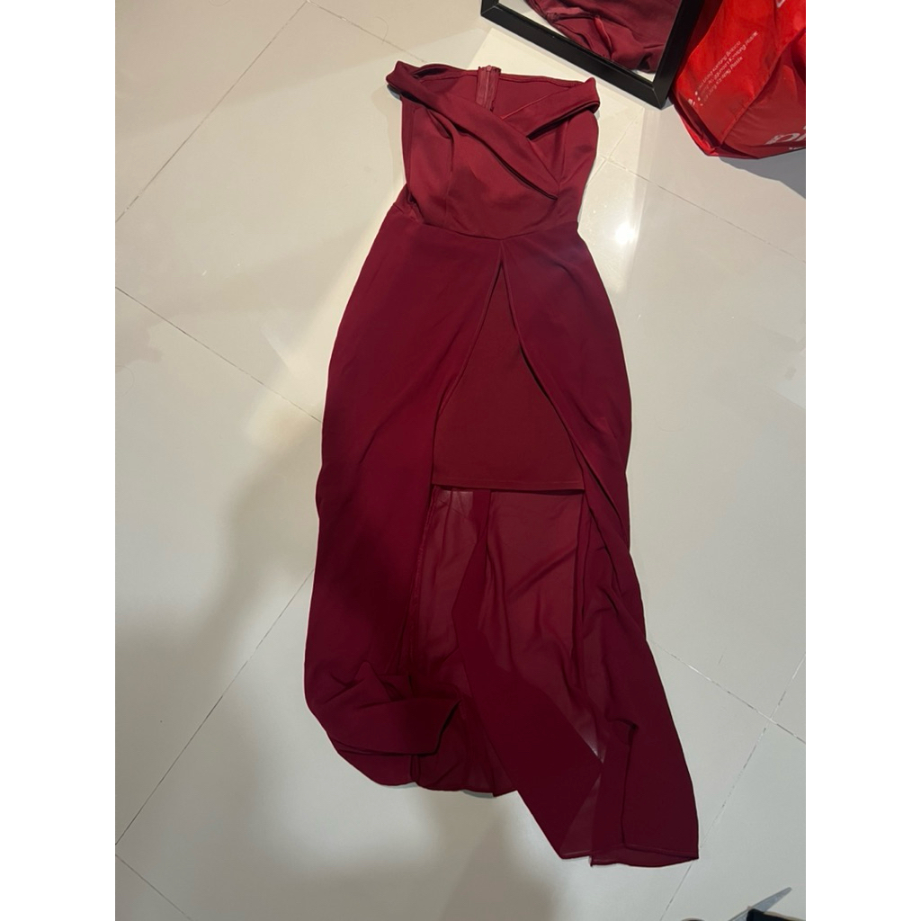 Dress merah wanita, baju formal wanita, dress perempuan merah, dress pendek