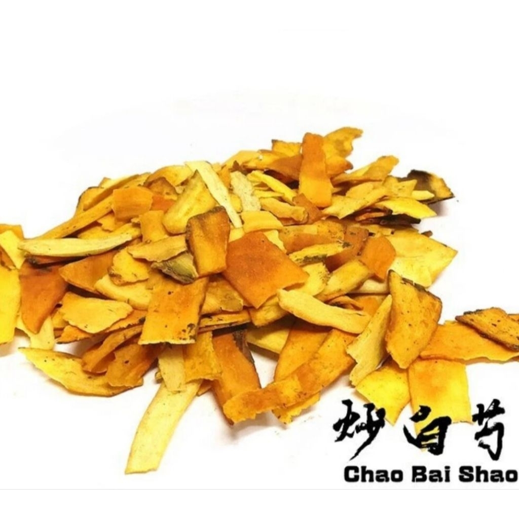 

100gr Herbal Chao Bai Shao / Chao Shao Yao Premium Grade Processed White Peony Root / Prepared White Peony